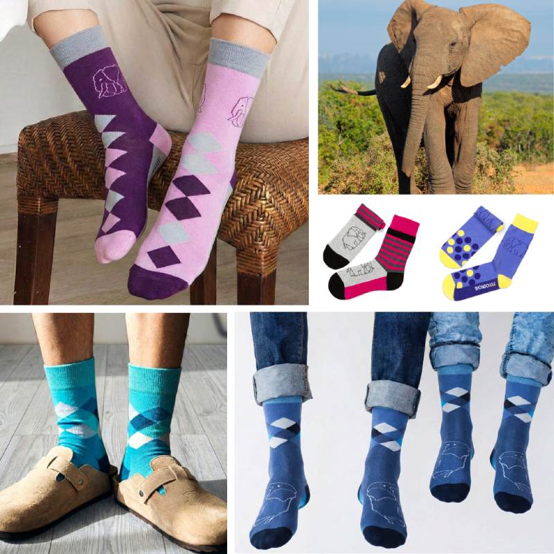 animal print socks featuring elephant prints