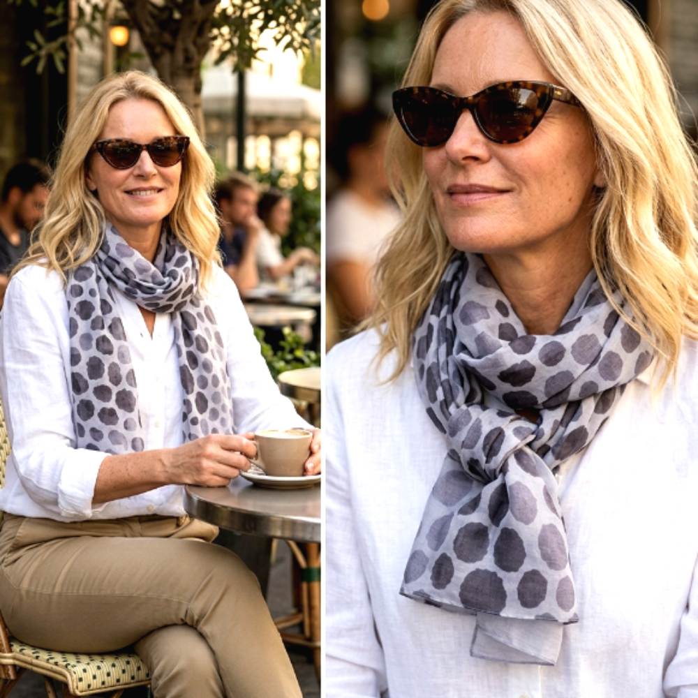 Leopard print scarf in purple
