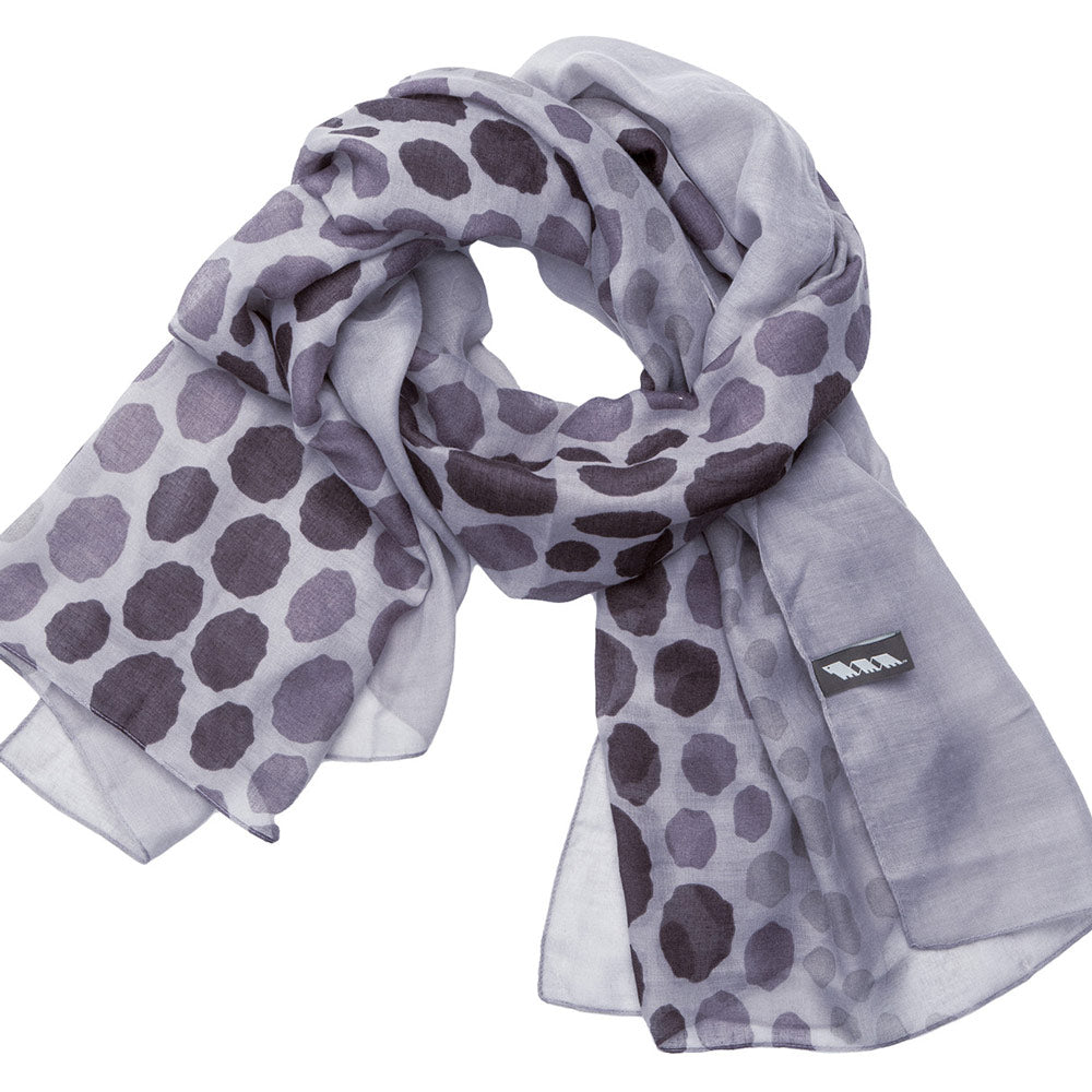 Leopard Grey and Purple animal print scarf by Shongolulu