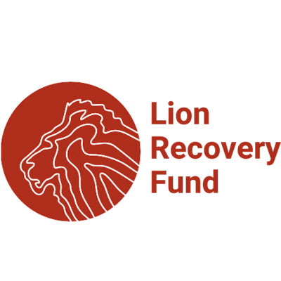 Logo of the Lion Recovery Fund with a lion's head design