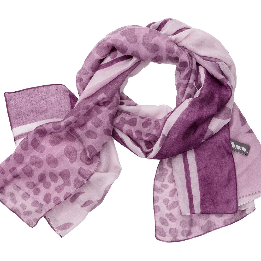 Fierce Cheetah Print Purple Scarf