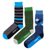 3 Pair Tall Green and Blue Colorful Sock Set - Shongolulu