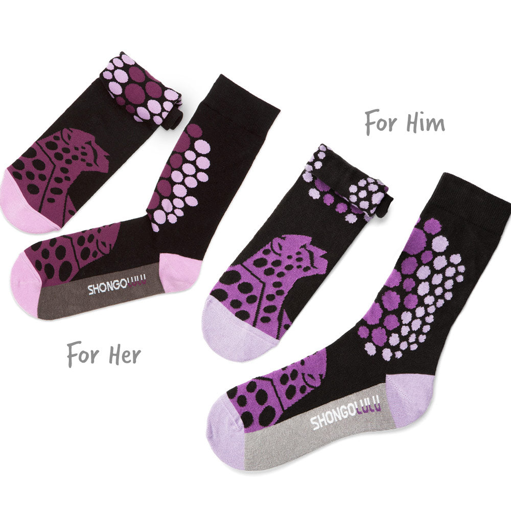 Tall & Crew Sock Set - Purple Cheetah Print