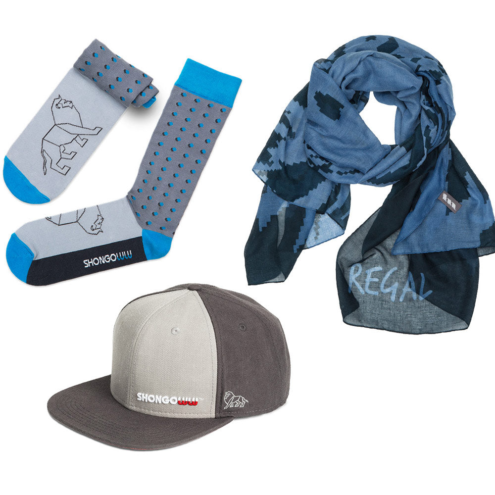 Mens Team Lion Hat, Sock & Scarf Set