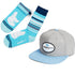 Knut Polar Bear Blue & Grey Flat Brim Baseball Cap & Sock Set