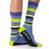 Rhino Print Purple, Neon Green, White & Black Stripe Tall Socks