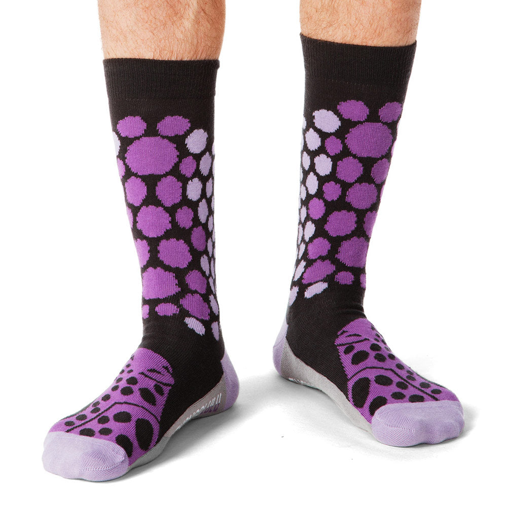Cheetah Pattern Tall Socks in Purple & Black