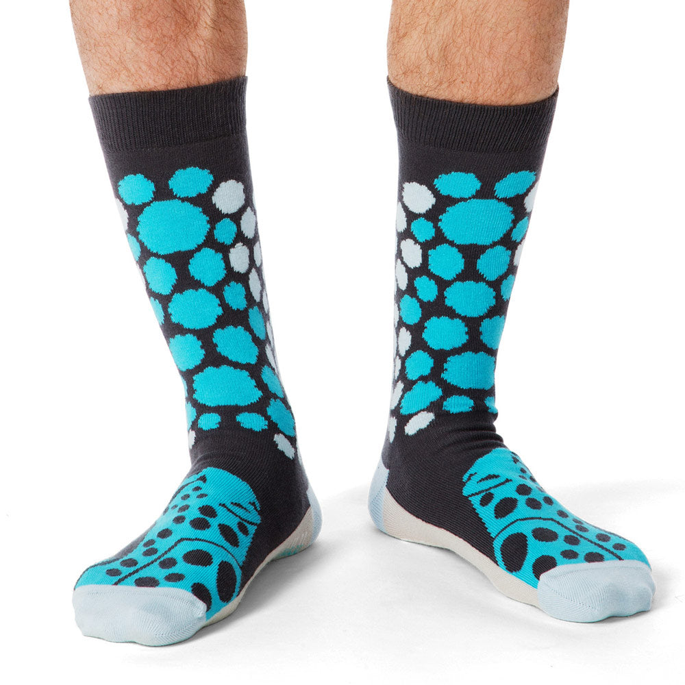 Cheetah Print Teal & Black TallLength Sock - Shongolulu