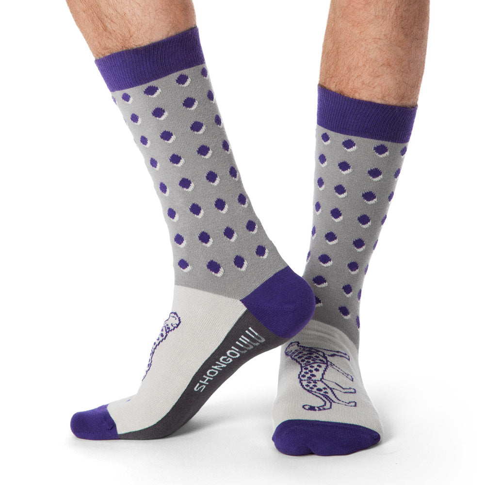 Cheetah Print Purple Spotted Socks