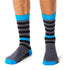 Rhino Black Grey & Blue Striped Tall Socks