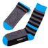 Rhino Black Grey & Blue Striped Tall Socks