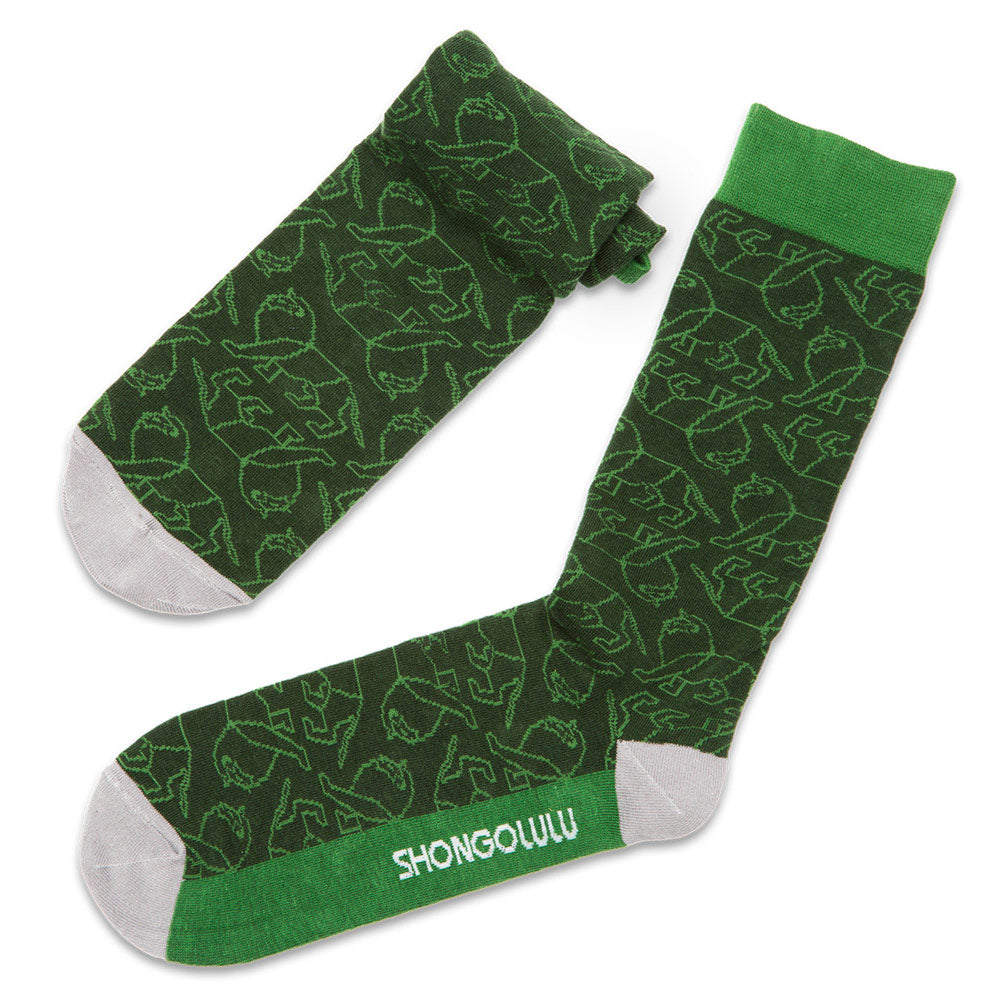 Lion Print Green Socks for Men & Boys