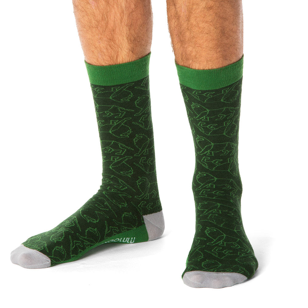 Lion Print Green Socks for Men & Boys