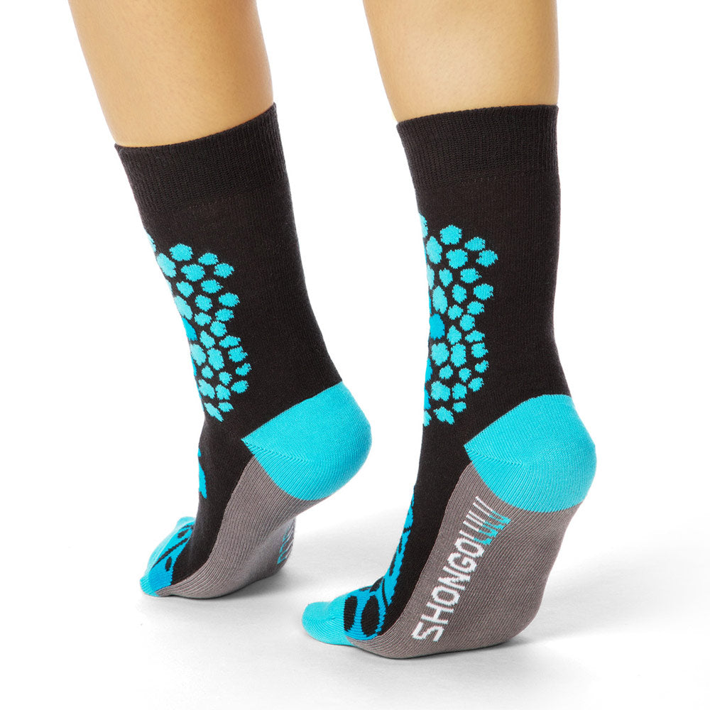 Cheetah Pattern Teal Socks for Women & Girls