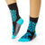 Cheetah Pattern Teal & Black Crew Socks - Shongolulu