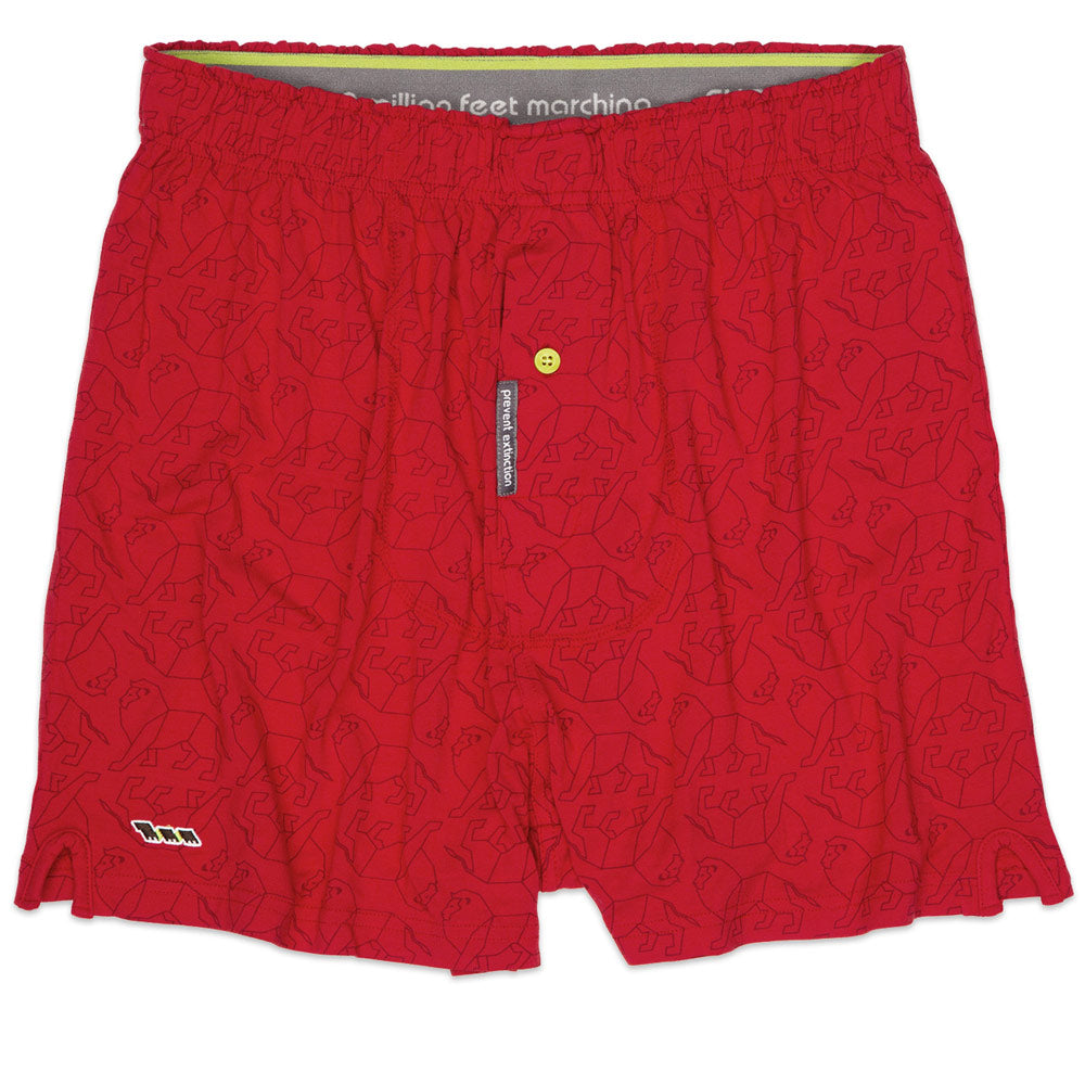 Red Leo Lion Print Boxers - Shongolulu