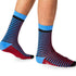 Tiger Stripe Tall Socks in Red Blue & Black