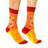 Lion Waves Red Orange & Yellow Socks crew