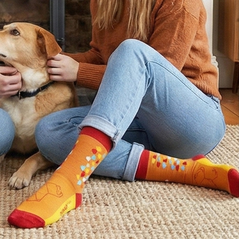 Lion Print Colorful Spots & Stripes crew socks