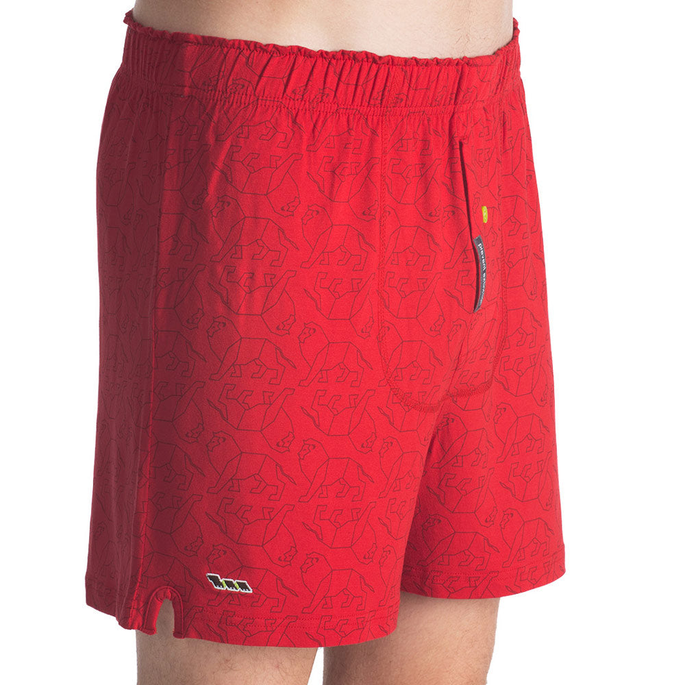 Red Leo Lion Print Boxers - Shongolulu