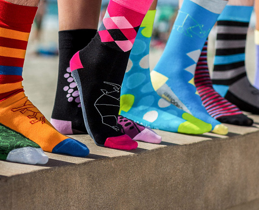 Shongolulu animal print socks lineup of crew and tall socks