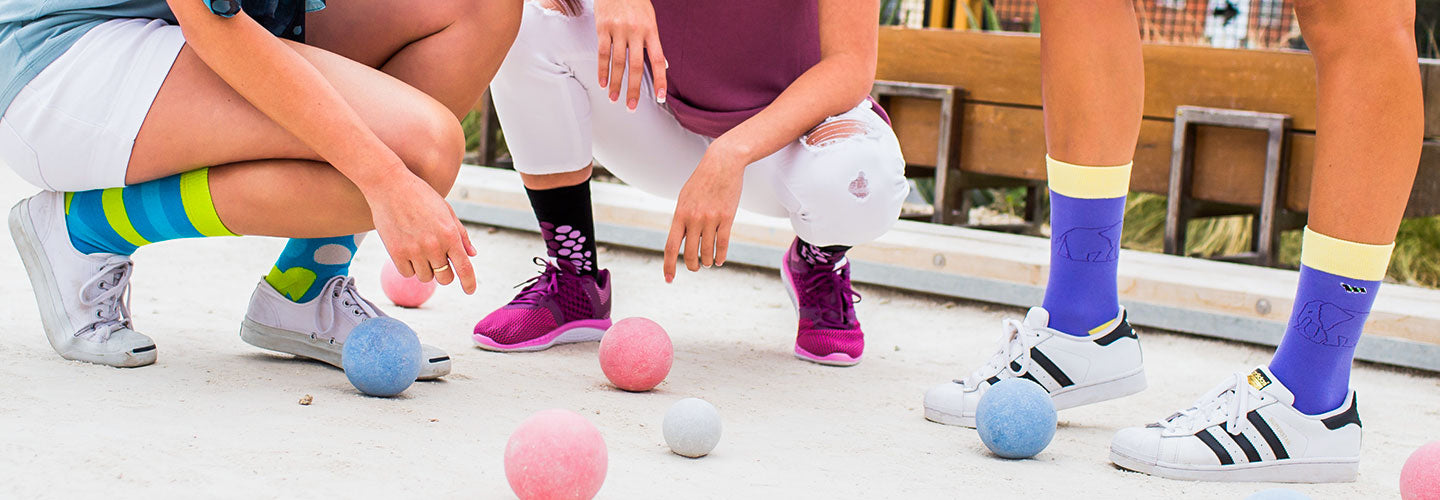 young girls wearing colorful Shongolulu socks