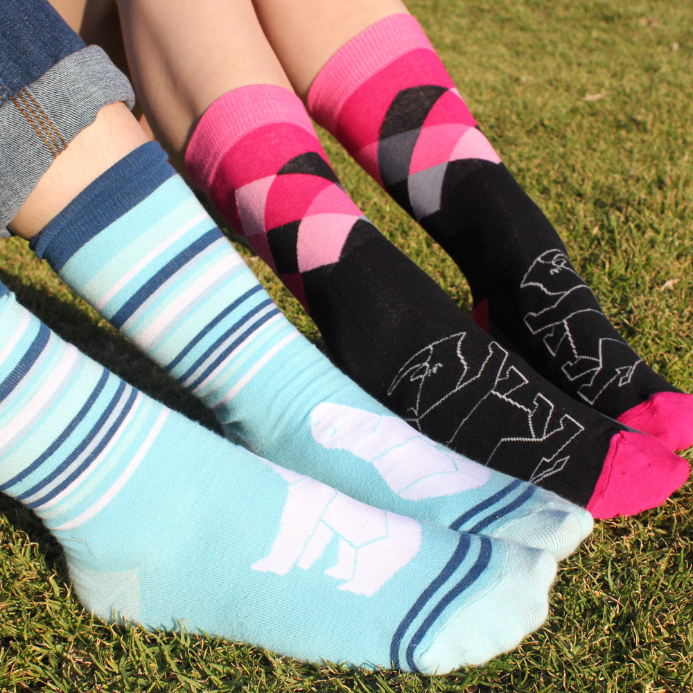 Knut Polar Bear Blue & Grey crew socks