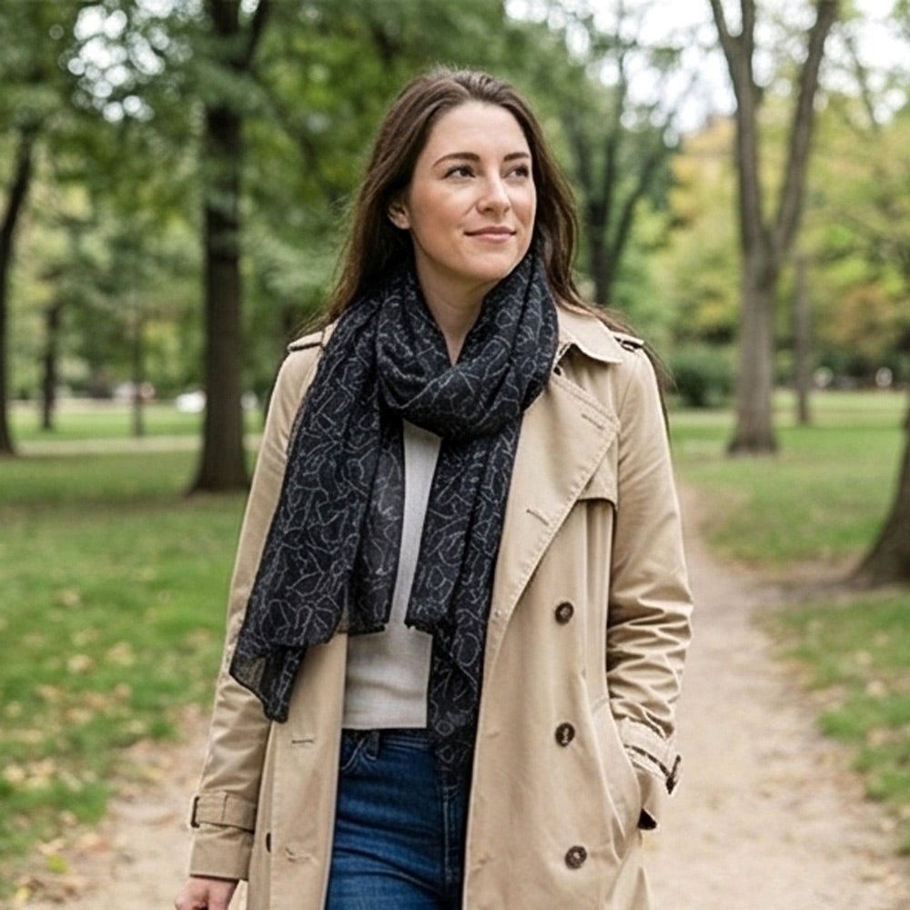 Shongolulu rhino print scarf in dark grey