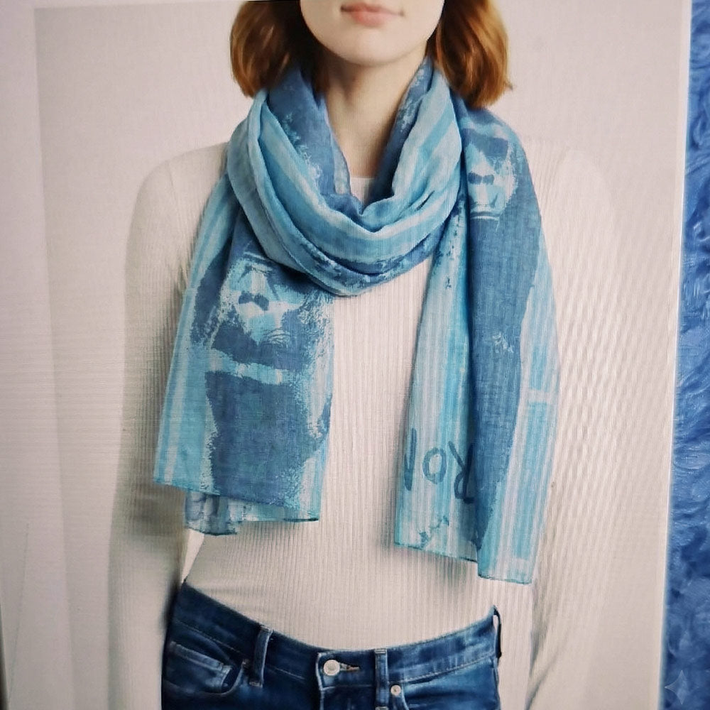 Shongolulu teal scarf with gorilla strong print