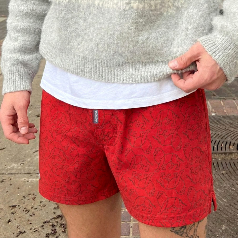 Shongolulu Red Leo Lion Print Boxers