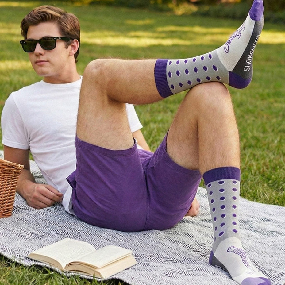 Cheetah Print Purple Spotted Socks