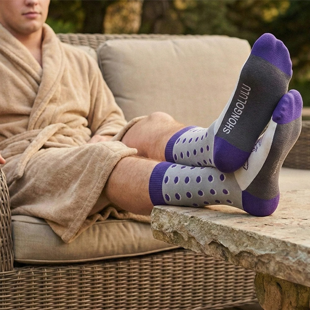 Cheetah Print Purple Spotted Socks