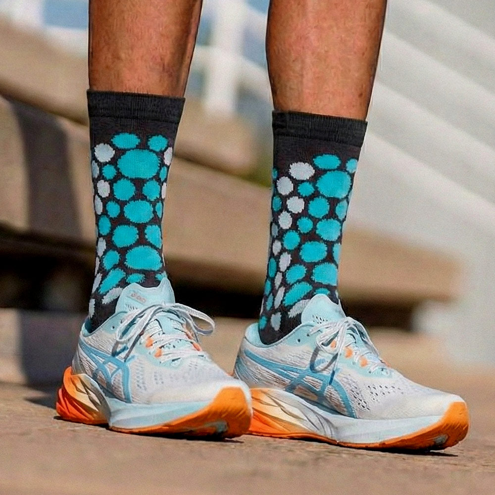 Cheetah Pattern Teal & Black Tall Socks