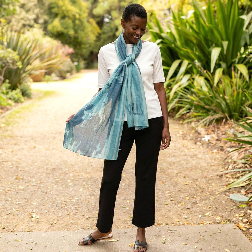 Gorilla Print Scarf in Teal | Shongolulu